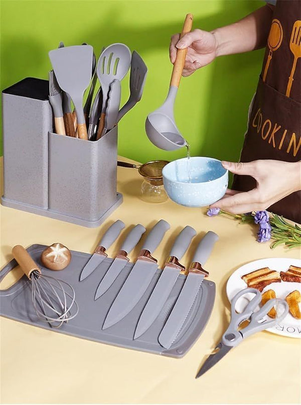Silicone kitchenware set, 19-piece